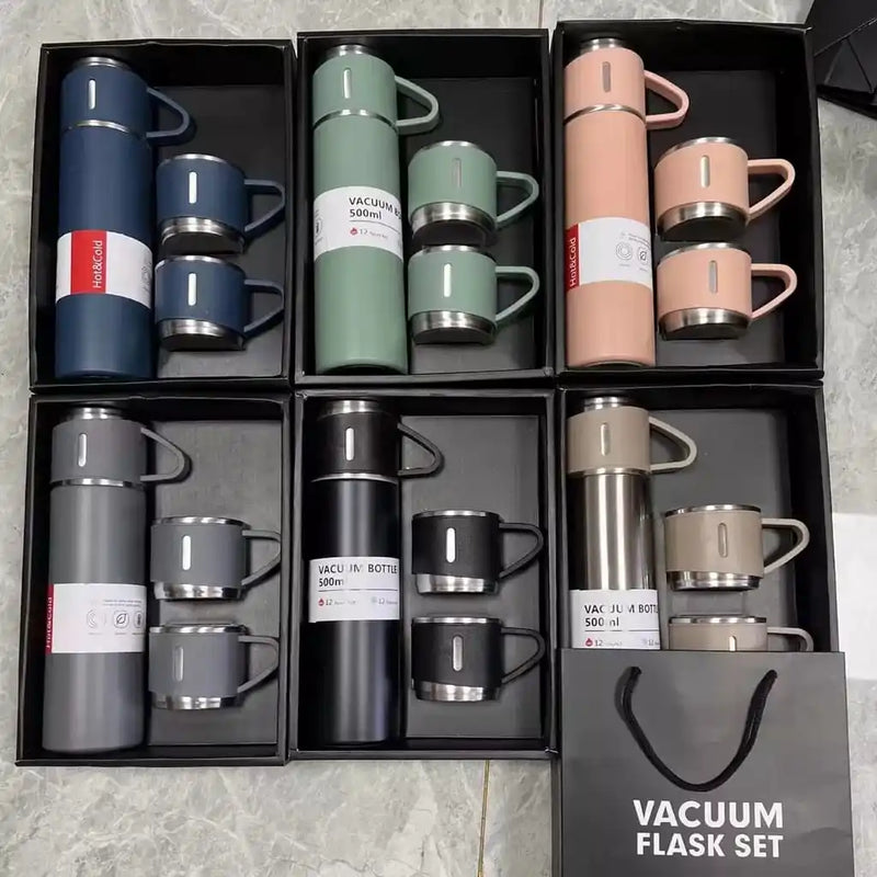 Garrafa térmica dupla camada inox 500ml com tampa xícara